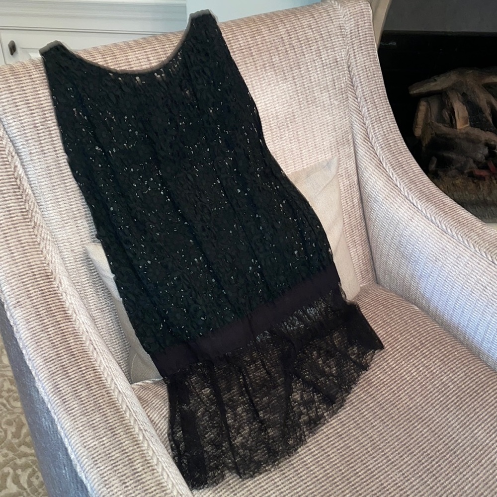 Vera Wang designer top.  Black lace